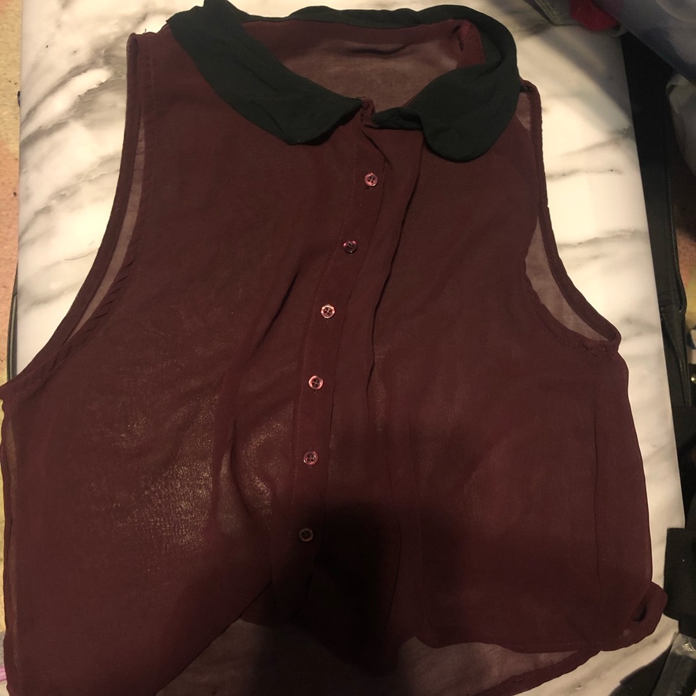 Collar button up tank